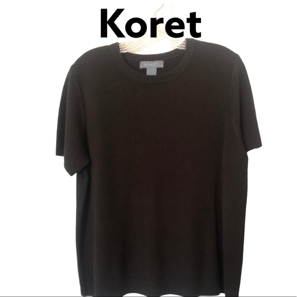 Koret Short Sleeve Black Pullover Sweater L